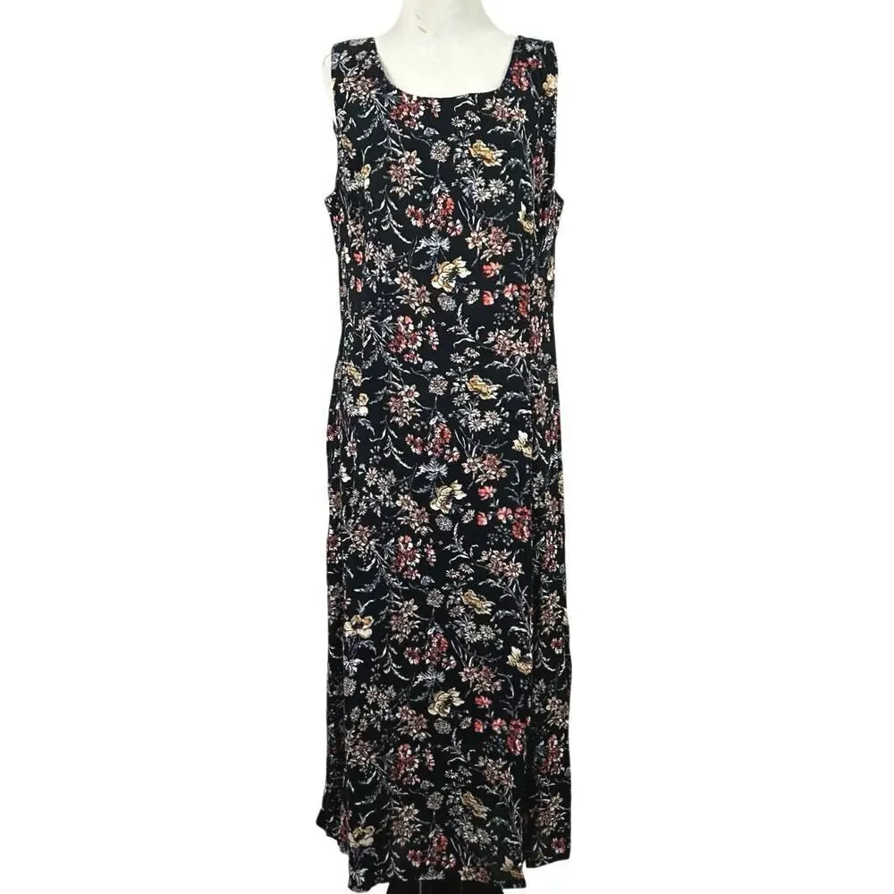 Laura Ashley Vintage Floral Maxi Dress Cottagecore Prairie Women Size 12 - Picture 1 of 5
